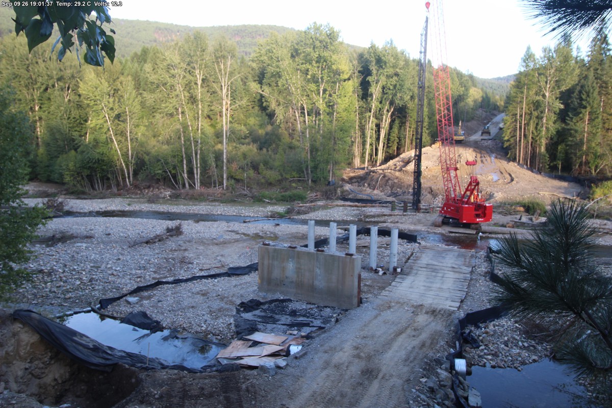 Latest webcam image from Libby Creek Bridge construction site